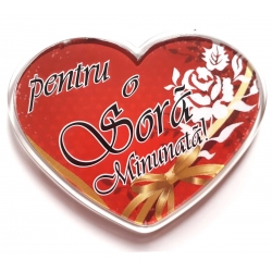 Magnet frigider inima mare Pentru o sora minunata!